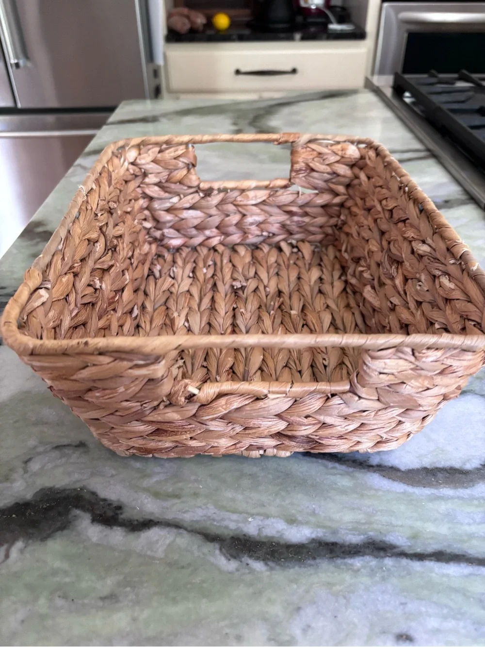 Woven Seagrass Basket Organizer - Natural Brown